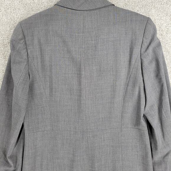 Versione Longline Trench Suit Jacket Womens 4 Gray Wool Lightweight Career Italy - Picture 13 of 16